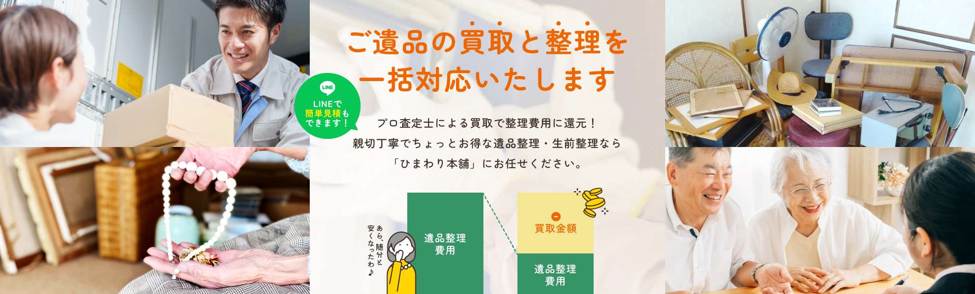 ご遺品の買取と整理を一括対応いたします